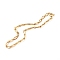304 Stainless Steel Oval Link Chain Necklaces, with Brass Spring Ring Clasps, Textured, Real 18K Gold Plated, 15-7/8 inch(40.3cm)