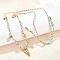 304 Stainless Steel Enamel Yellowe Eye Heart Pendant Cotton Cord Adjustable Necklaces, with Glass and Lampwork, Ion Plating(IP), Real 18K Gold Plated, 30.31 inch(77cm)