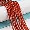 Natural Agate Beads Strands, Faceted Round, Dyed, Orange Red, 2mm, Hole: 0.8mm, about 190pcs/strand, 16 inch