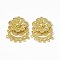 Brass Chandelier Component Links, Cadmium Free & Nickel Free & Lead Free, Multi-Strand Connerctor Charms, Flower, Real 18K Gold Plated, 25.5x20x4.5mm, Hole: 1.2/1mm