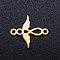 201 Stainless Steel  2-Loop Link Pendants, Angel, Golden, 15.5x14x1mm, Hole: 1.4mm