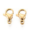 304 Stainless Steel Lobster Claw Clasps, Ion Plating(IP), Real 18K Gold Plated, 11x6.5~7x3.5mm, Hole: 1.4mm