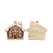 Alloy Enamel Pendants, for Christmas, House, Light Gold, Camel, 24.5x27x2mm, Hole: 1.6mm