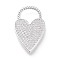 Brass Micro Pave Clear Cubic Zirconia Pendants, Long-Lasting Plated, Heart, Platinum, 33x19.8x3mm, Hole: 11.5x11mm