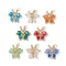 Glass Seed Beaded Butterfly Pendants, with 304 Stainless Steel Open Jump Rings & Glass Beads, Mixed Color, 17x16.5x6mm, Hole: 2.5mm