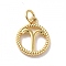Brass Charms, Cadmium Free & Lead Free, Real 18K Gold Plated, Ring with Twelve Constellations, Aries, 14.5x12x2mm, Hole: 3.4mm