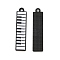 Alloy Enamel Pendants, Cadmium Free & Nickel Free & Lead Free, Electrophoresis Black, Electronic Organ Charm, White, 32.5x7x2mm, Hole: 1.6mm