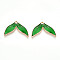 Alloy Enamel Pendants, Golden, Fishtail Charm, Lime Green, 18x26x2.5mm, Hole: 1.4mm