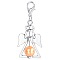 Alloy Angel Pendant Decorations, with CCB Imitation Pearl, Orange, 4.4x1.9cm