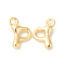 Brass Charms, Real 18K Gold Plated, Letter P, 14x10x3mm, hole: 2.5mm