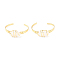 Natural Quartz Crystal Horse Eye Beaded Cuff Bangle, Gemstone Wire Wrapped Open Bangle, Brass Jewelry for Women, Cadmium Free & Lead Free, Golden, Inner Diameter: 2-1/2 inch(6.2cm)