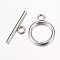 Non-Tarnish 304 Stainless Steel Toggle Clasps, Stainless Steel Color, Ring: 20.5x15.5x2mm, Hole: 3mm, Bar: 23x7x2mm, Hole: 3mm