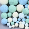 DIY Doll Craft Polyester High-elastic Pompon Ball, Round, Mixed Color, 7~29mm