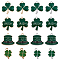 SUNNYCLUE 1 Box 40Pcs 8 Style Four Leaf Clover Charm St. Patrick's Day Enamel Lucky 4 Leaf Clover Charms Hat Irish Shamrock Green Charms for jewellry Making Charms Good Luck Earrings Craft Supplies