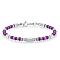 Adjustable 304 Stainless Steel Gemstone Beaded Bracelets, Rectangle, 6-1/4 inch(16cm)