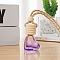 Heart Glass Empty Refillable Car Perfume Bottle, Car Hanging Fragrance Essential Oil Diffuser Bottle Pendants Decor, with Wood Cap, Purple, 45x30mm, Capacity: 6ml(0.20fl. oz)