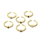 Cubic Zirconia Open Cuff Ring, Rack Plating Real 18K Gold Plated Brass Jewelry for Women, Lead Free & Cadmium Free, Mixed Color, US Size 3, Inner Diameter: 14mm, 2~3.5mm