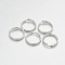 Brass Split Rings, Double Loops Jump Rings, Silver, 9x1.5mm, Inner Diameter: 8mm