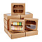 Cardboard Macaron Drawer Boxes, Visible Window Cookies Package Boxes, Rectangle, Camel, 15.5x12.5x5cm