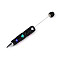 Heart Resin & Polymer Clay Pave Rhinestone Ball-Point Pen, Iron Beadable Pen, for DIY Personalized Pen with Jewelry Beads, Colorful, 150~152x15~17mm