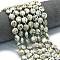Natural Sesame Jasper Beads Strands, Faceted Hexagonal Cut, Flat Round, with Seed Beads, 10~10.5x6mm, Hole: 1mm, about 31~32pcs/strand, 15.35''~15.55''(39~39.5cm)