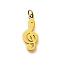 304 Stainless Steel Pendants, with Jump Ring, Musical Note Charm, Laser Cut, Ion Plating(IP), Real 18K Gold Plated, 17x7x1mm, Hole: 3mm