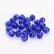 Handmade Silver Foil Glass Beads, Round, Blue, 7.5~8.5mm, Hole: 1mm