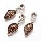 Alloy Pendants, with Enamel, Conch, Antique Silver, 37mm, Hole: 5.5mm