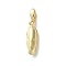 Brass Pendants, Number Charms, Rack Plating, Long-Lasting Plated, Lead Free & Cadmium Free, Real 18K Gold Plated, 14.5x4x3.5mm, Hole: 4x2.5mm