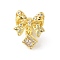 Brass Micro Pave Clear Cubic Zirconia Pendants, Bowknot Charms, Real 18K Gold Plated, 16x13x10mm, Hole: 4.5mm
