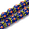 Handmade Lampwork Beads Strands, Bumpy, Corrugated Beads, Round, Medium Blue, 14x14x12mm, Hole: 1.5mm, about 45pcs/strand, 25.20 inch(64cm)