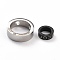 304 Stainless Steel Couple Pendants, Split Pendants, with Crystal Rhinestone, for Valentine's  Day, Rings with Word, Electrophoresis Black & Stainless Steel Color, 13.5~23x4.5~7mm, Hole: 4mm