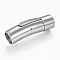 Tarnish Resistant 304 Stainless Steel Bayonet Clasps, Tube, Stainless Steel Color, 31x9x10mm, Hole: 7mm