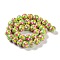 Handmade Porcelain Beads Strands, Hand Drawn Beads, with Enamel, Round, Yellow Green, 10~11x9mm, Hole: 1.5mm, about 35pcs/strand, 12.80 inch(32.5cm)