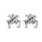 Zinc Alloy Necklace Pendants, Cross Pistol, Double Gun Jewelry Charm, Lead Free and Cadmium Free, Antique Silver, about 16mm long, 16mm wide, 3mm thick, hole: 2mm