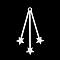 Tarnish Resistant 201 Stainless Steel Pendants, Laser Cut, Star, Stainless Steel Color, 40x22x1mm, Hole: 2mm