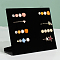 2 Rows Velvet Hair Claw Clip Organizer Holder for Women Girls, Hair Clip Stand Holder for Home Desktop, Rectangle, Black, 8x24x19cm