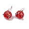 Handmade Lampwork Beads, Pufferfish, Red, 16~17x27~28x19~21mm, Hole: 1.1mm