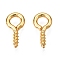 Brass Screw Eye Pin Peg Bails, for DIY Jewelry Making Crafts, Real 18K Gold Plated, 10x5x1.5mm, Hole: 2.4mm, Pin: 1.5mm