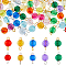 40 Sets 2 Colors Acrylic Connector Charms, Round Links, with Brass Double Loops, Mixed Color, Platinum & Golden, 13.5x8mm, Hole: 1.5~2.5mm, 20 sets/color