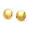 Ion Plating(IP) 304 Stainless Steel Stud Earrings, with Vertical Loops, Flat Round, Real 18K Gold Plated, 15mm, Hole: 3mm, Pin: 0.8mm