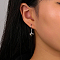 S925 Sterling Silver Two Tone Star Hoop Earrings, Golden & Silver, 27x12mm