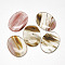 Watermelon Stone Glass Cabochons, Oval, 39~40x29~30x5~8mm
