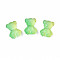 Transparent Acrylic Cabochons, Two Tone, Bear, Green Yellow, 17x13x7mm