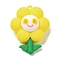 PVC Plastic Big Pendants, Flower with Smiling Face Charm, Yellow, 52.5x41x21mm, Hole: 3mm