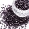 Glass Bugle Beads, Silver Lined, Medium Purple, 1.8~2.2x1.8~2mm, Hole: 0.8~0.9mm, about 15000pcs/pound