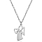 Stainless Steel Mother Child Silhouette Mama Pendant Necklaces for Women, Silver, 17.72 inch(45cm)