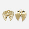 Brass Charms, Cadmium Free & Nickel Free & Lead Free, Wing, Real 18K Gold Plated, 14x12x2mm, Hole: 1.5mm