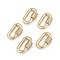 Brass Micro Pave Cubic Zirconia Screw Carabiner Lock Charms, for Necklaces Making, Quick Links, Long-Lasting Plated, Oval, Clear, Real 18K Gold Plated, 17.1x10.5x2mm