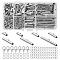 DIY Jewelry Making Finding Kit, Including Iron Slide On End Clasp Tubes, Zinc Alloy Lobster Claw Clasps, Iron End Chains & Jump Rings, Platinum, 330Pcs/box